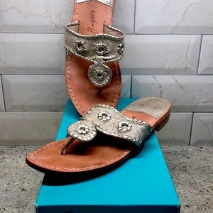 Jack Rogers Sandals, Color: Platinum, Size 8